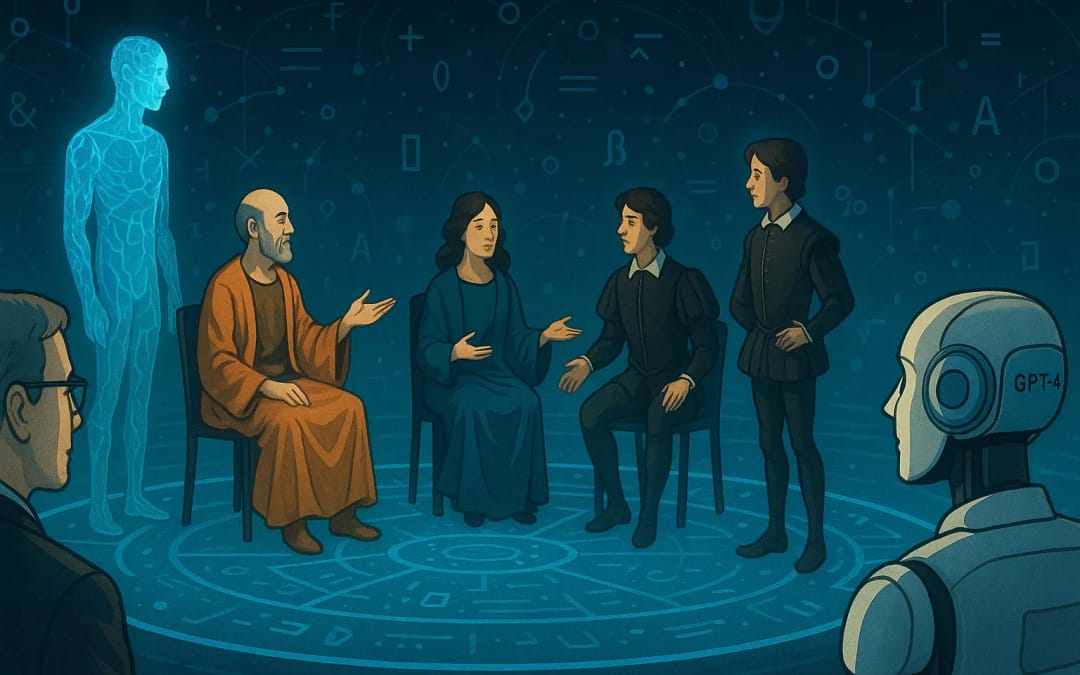 Athenus, Orphea and AI Hamlet enact their play in the semiosphere
