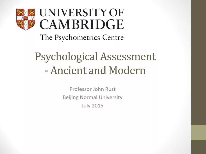 Slide Show Psychological Assessment - Ancient and Modern